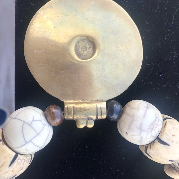 Handcrafted Tribal Necklace with Ornate Pendant and Carved Beads-Boho Statement - Picture 6 of 10